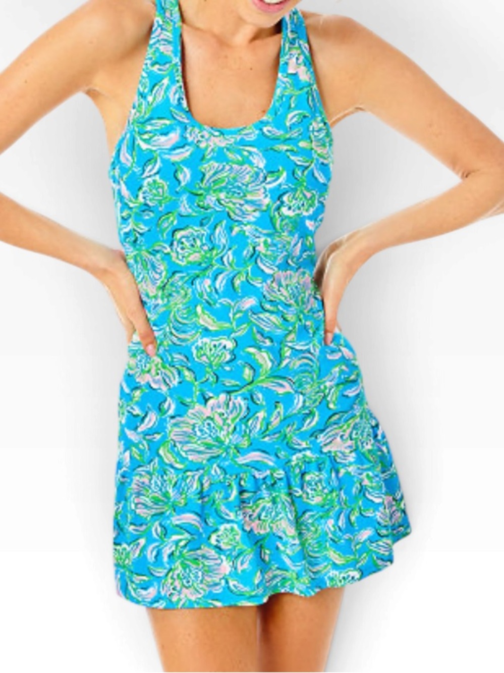 Lilly Pulitzer "Mixed Doubles"Floral Tank Dress in Chick Magnetic Print S